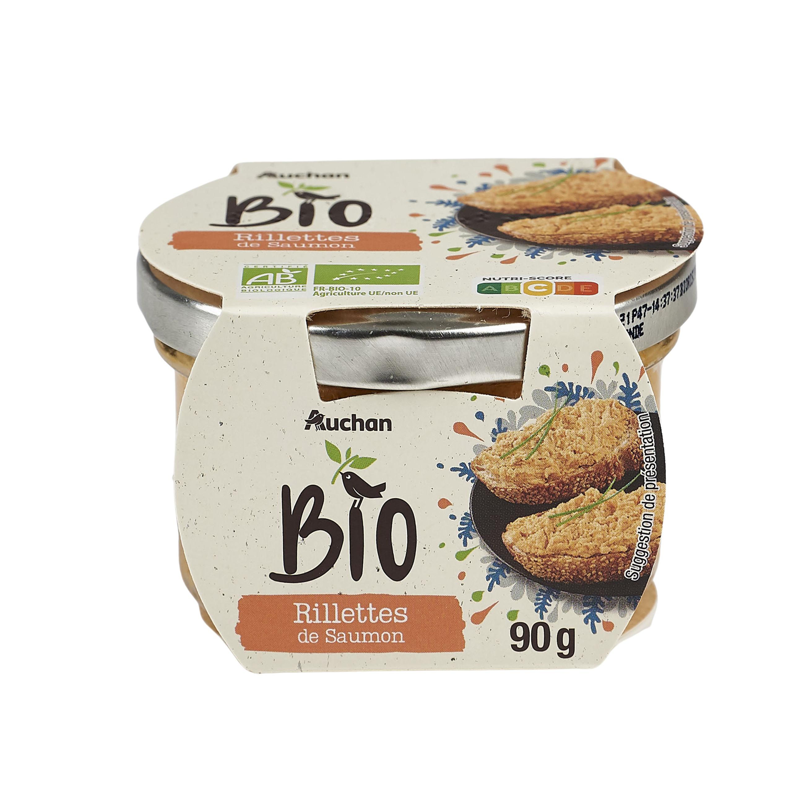 Voir la diapositive 2 : AUCHAN BIO Rillettes de saumon 90g