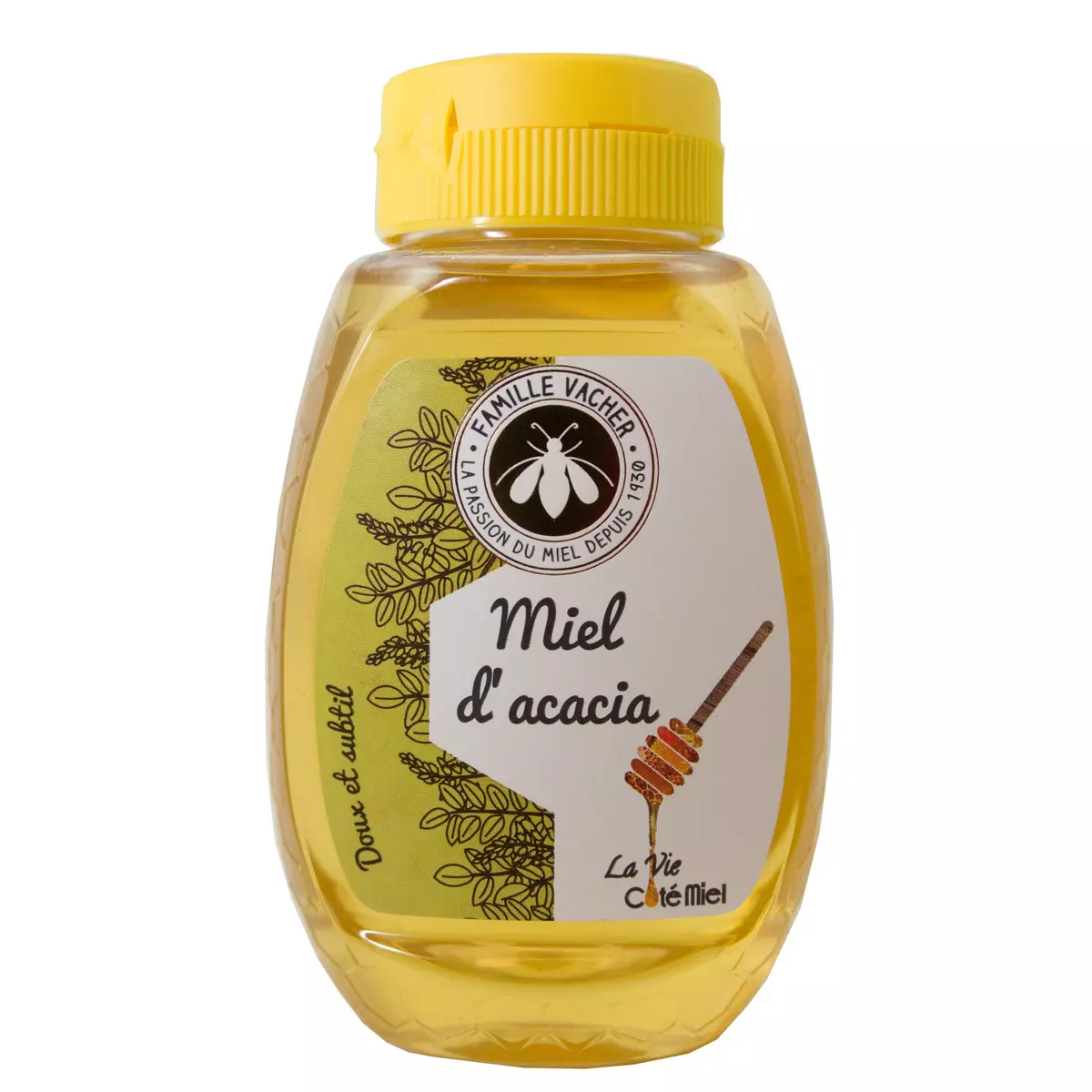 FAMILLE VACHER Miel d'acacia liquide doux et subtil, en flacon doseur 250g