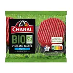 CHARAL Steaks Hachés Pur Bœuf 5%mg bio 2 pièces 200g