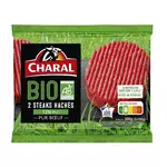CHARAL Steaks Hachés Pur Bœuf 12%mg bio 2 pièces 200g