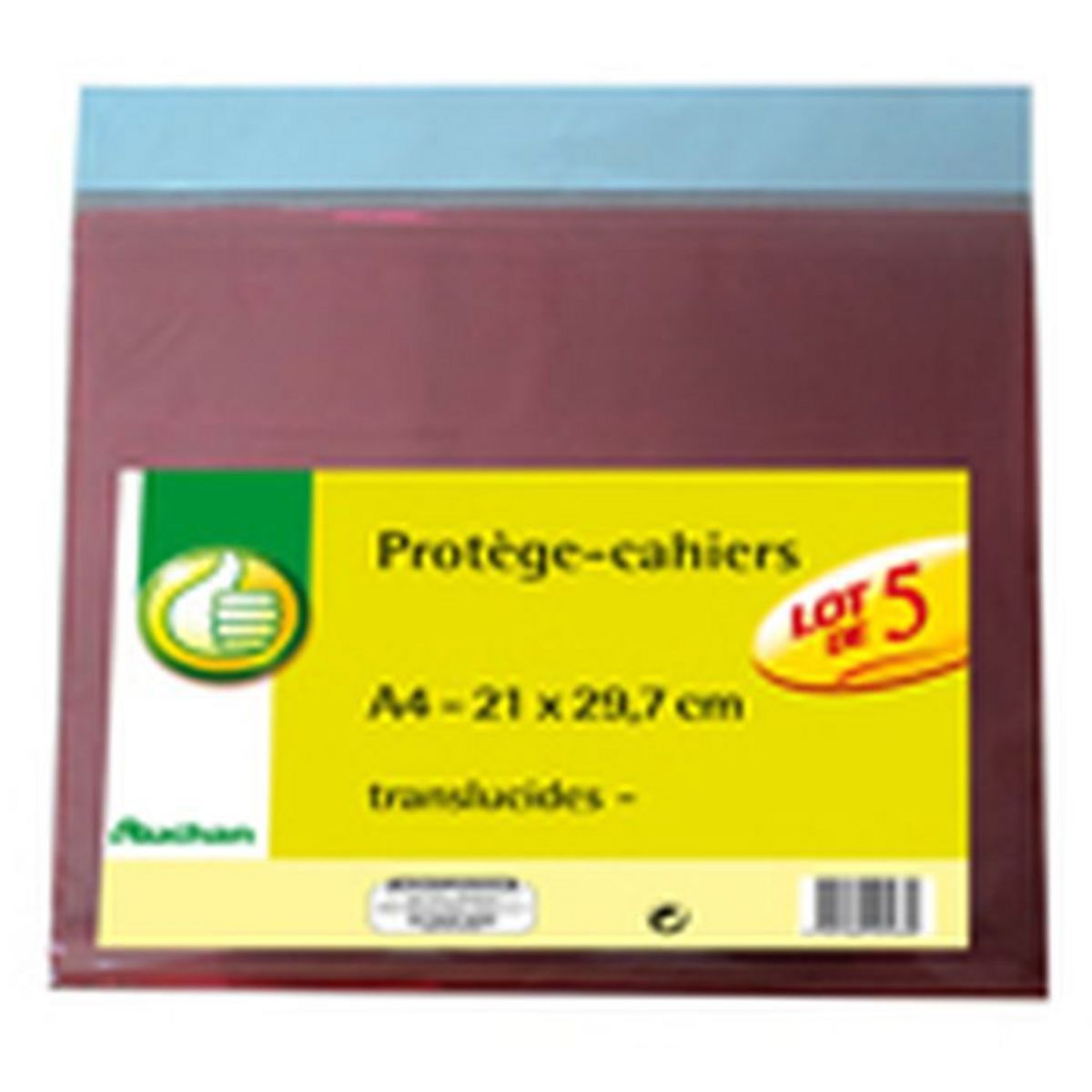 AUCHAN Protèges-cahiers 21x29,7cm avec rabats