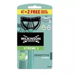 WILKINSON Xtreme3 rasoirs jetables pure sensitive 8 rasoirs