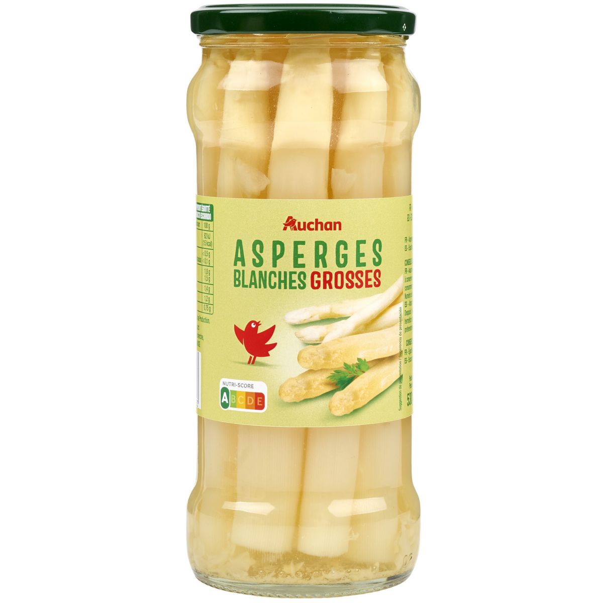 AUCHAN Asperges blanches grosses en bocal 320g