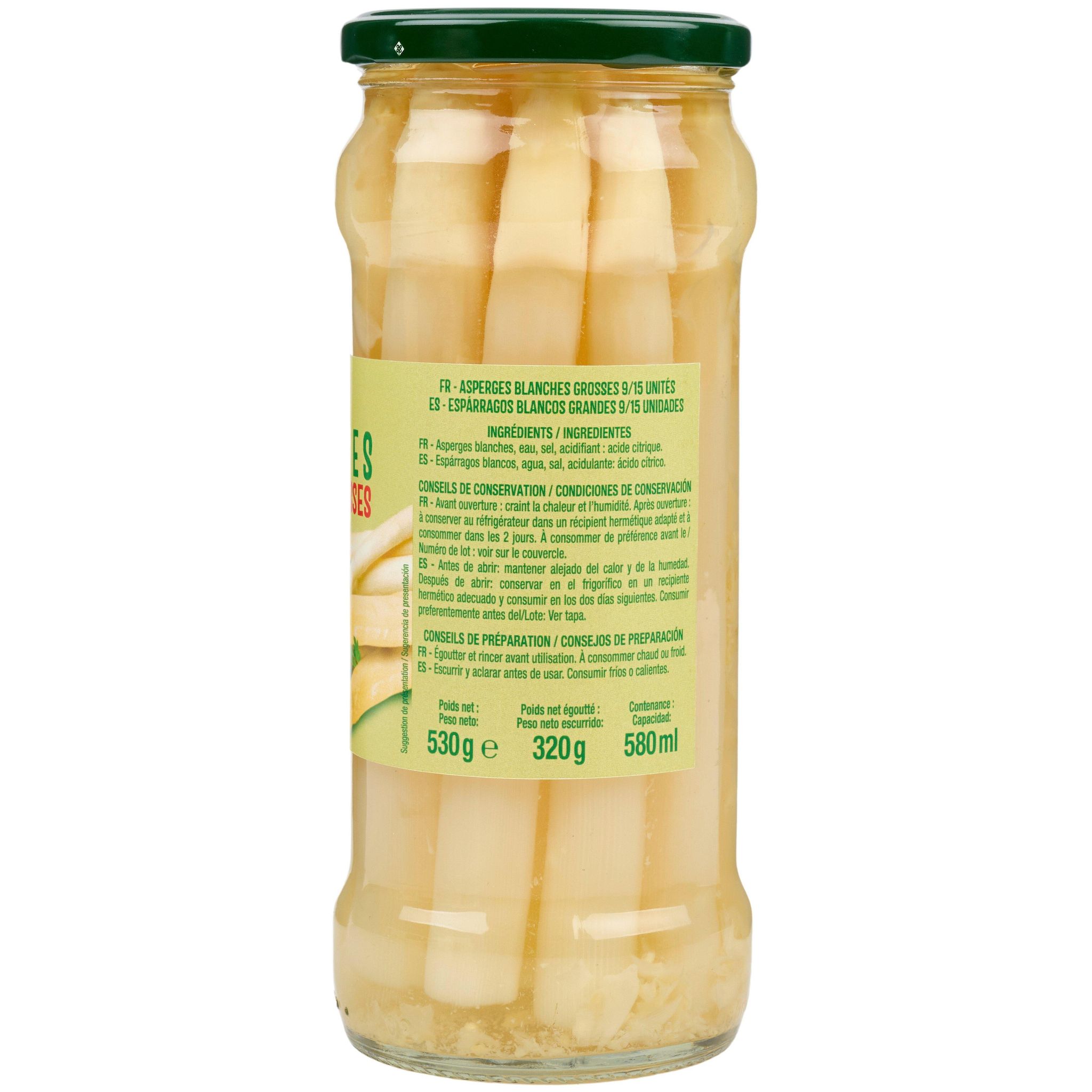 Voir la diapositive 3 : AUCHAN Asperges blanches grosses en bocal 320g