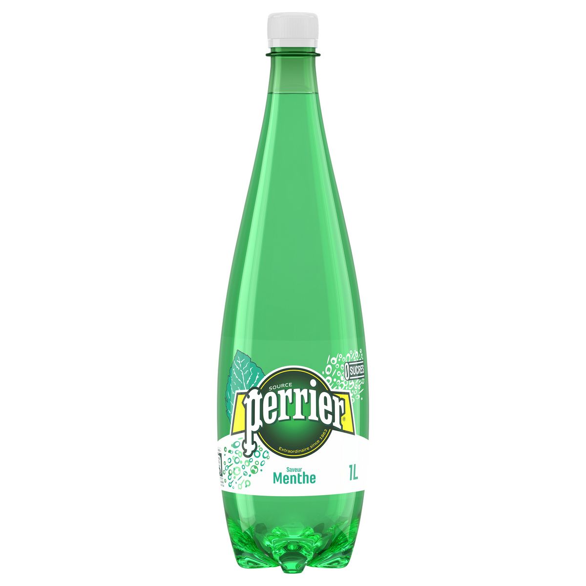 PERRIER Eau gazeuse aromatisée à la menthe verte 1l