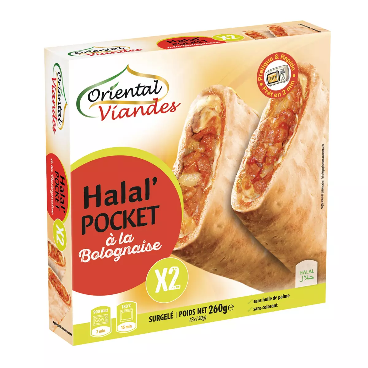 ORIENTAL Halal pocket bolognaise 2 pièces 260g
