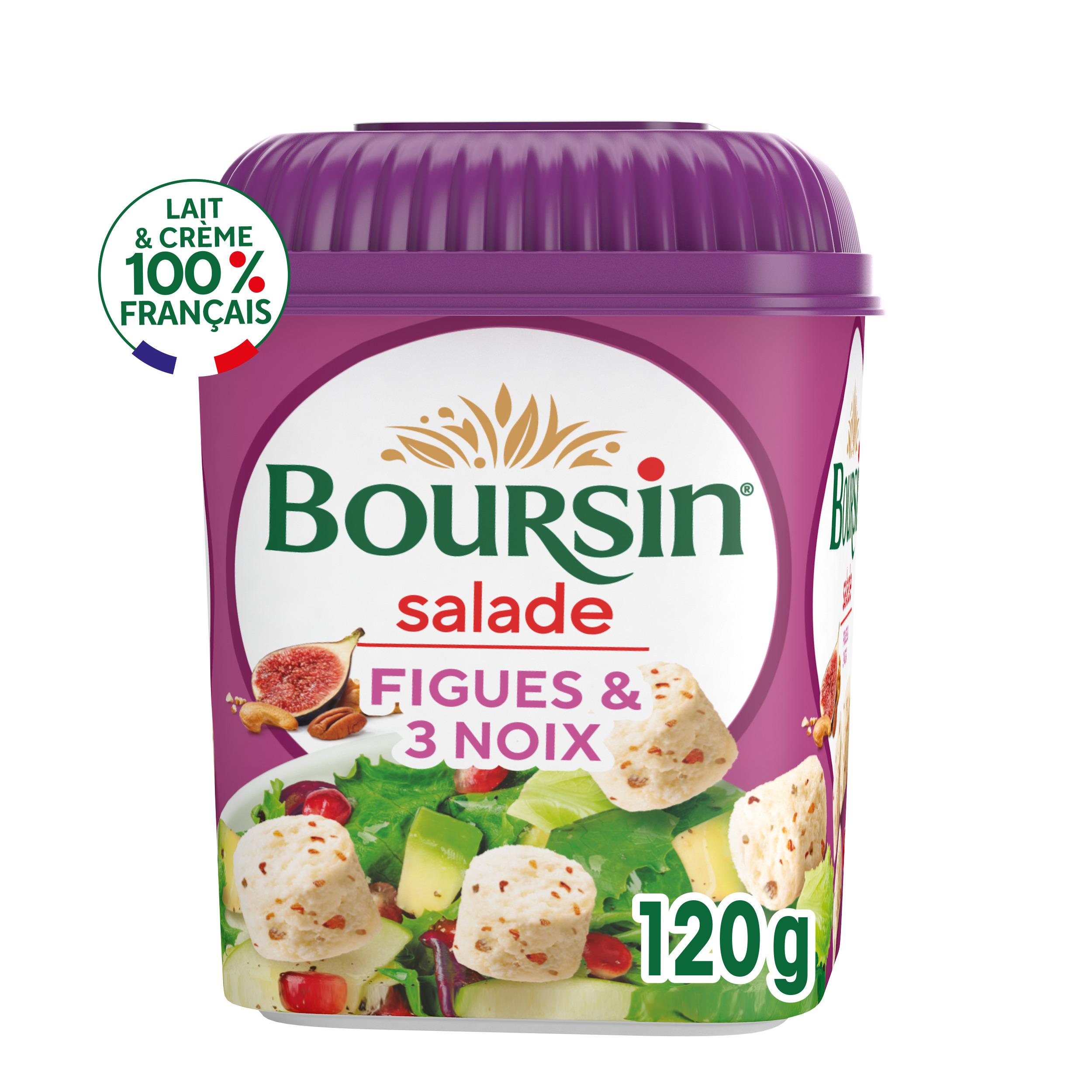 Voir la diapositive 2 : BOURSIN Salade & Apéritif Dés de fromage figue et 3 noix 120g
