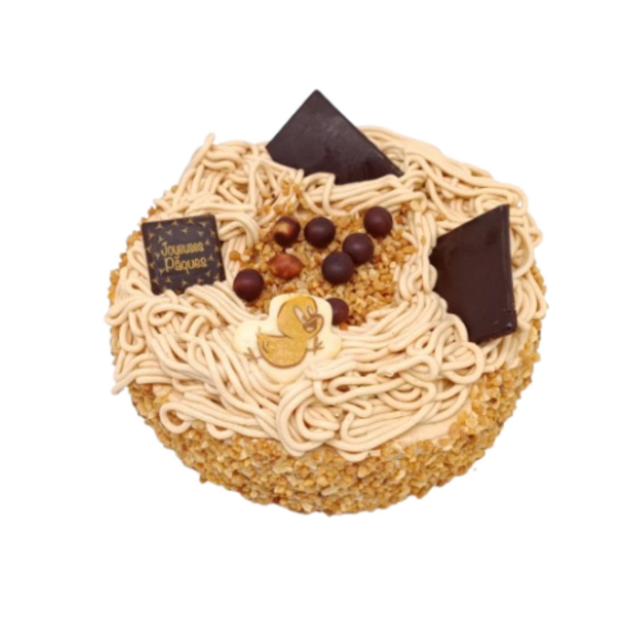 Nid de Pâques crème beurre décoré 18cm praline 640g