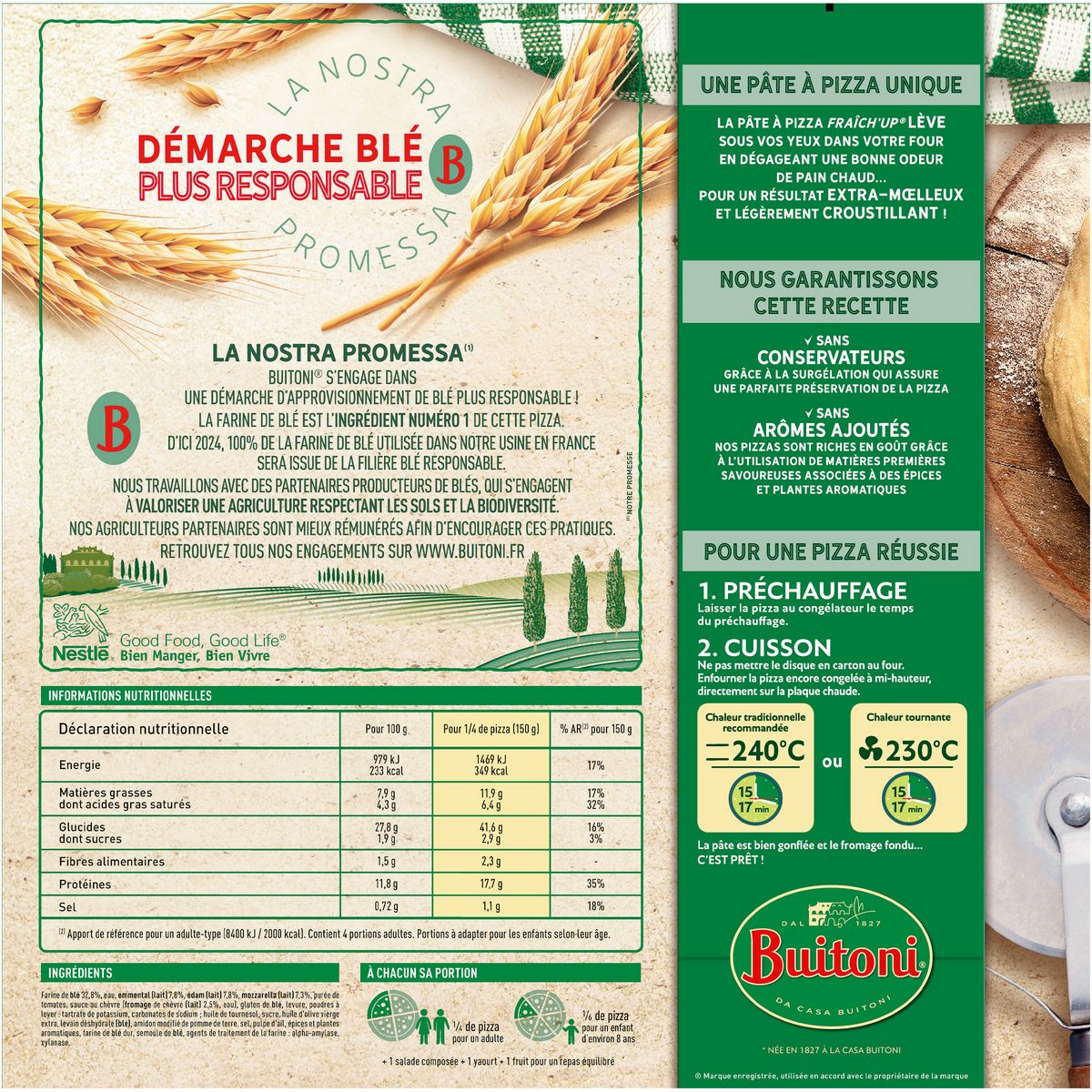 BUITONI Fraîch'up - Pizza 4 fromages 600g