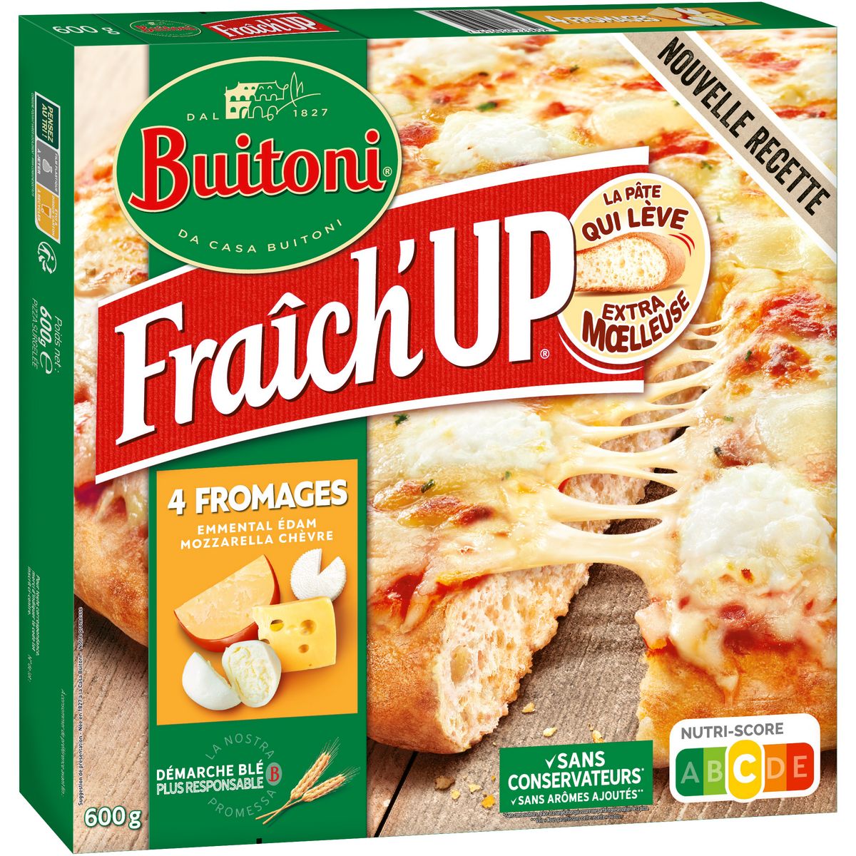 BUITONI Fraîch'up - Pizza 4 fromages 600g