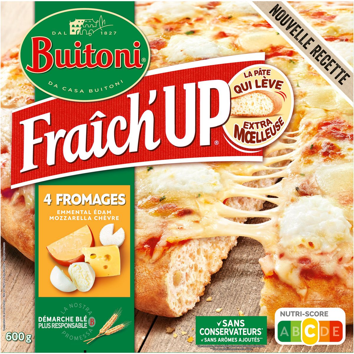 BUITONI Fraîch'up - Pizza 4 fromages 600g