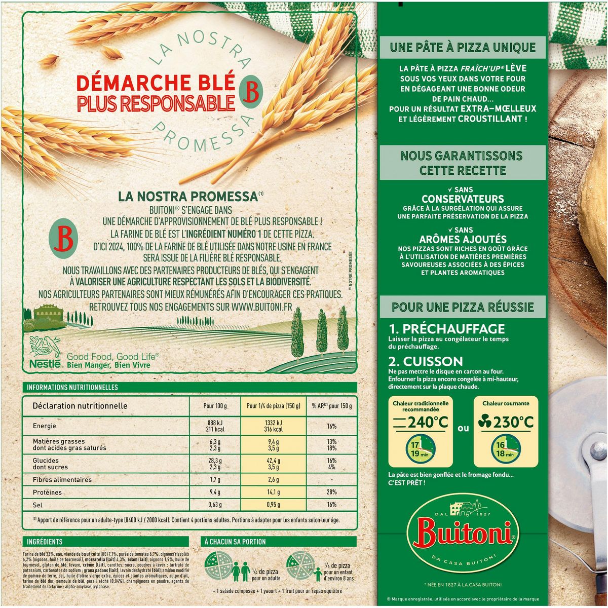 BUITONI Fraîch'up - Pizza bolognaise 600g