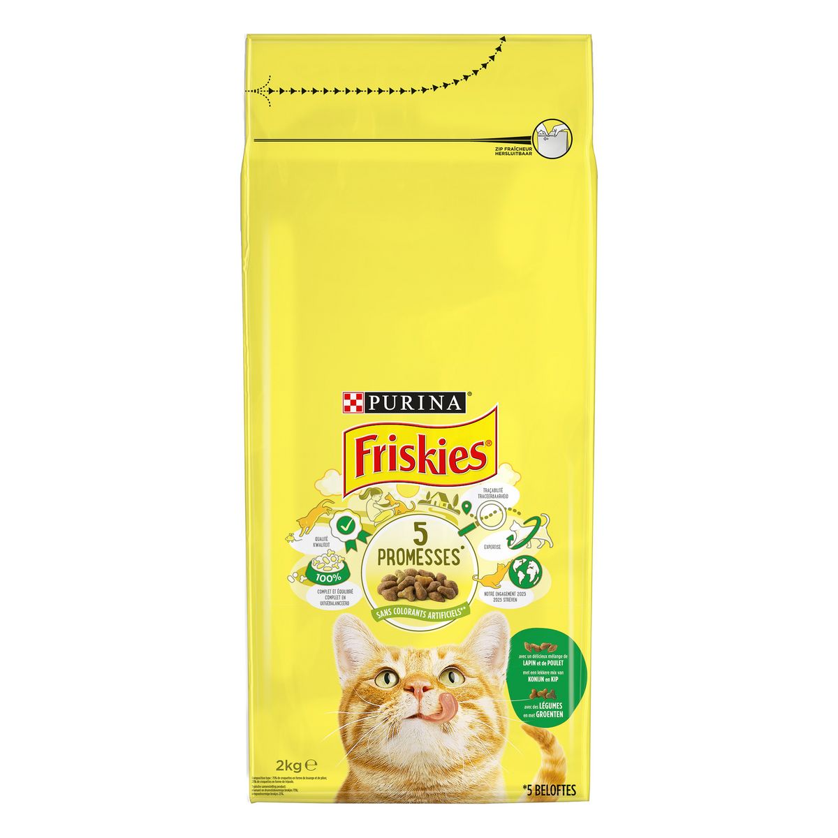 FRISKIES Croquettes au lapin poulet et légumes pour chat 2kg