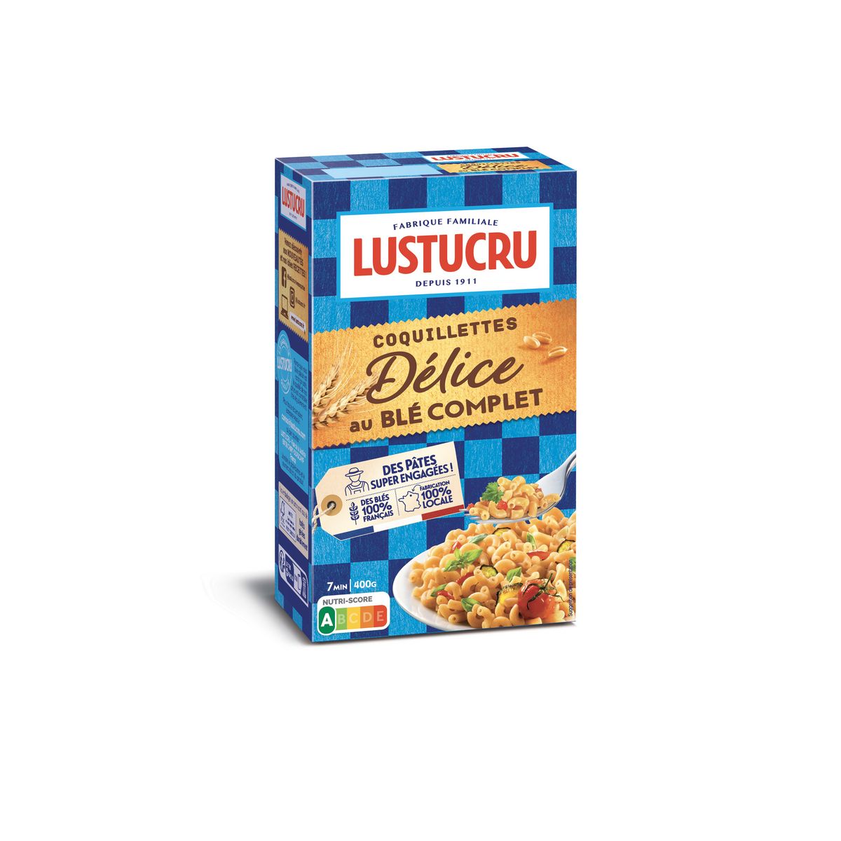 LUSTUCRU Coquillettes délices au blé complet 400g