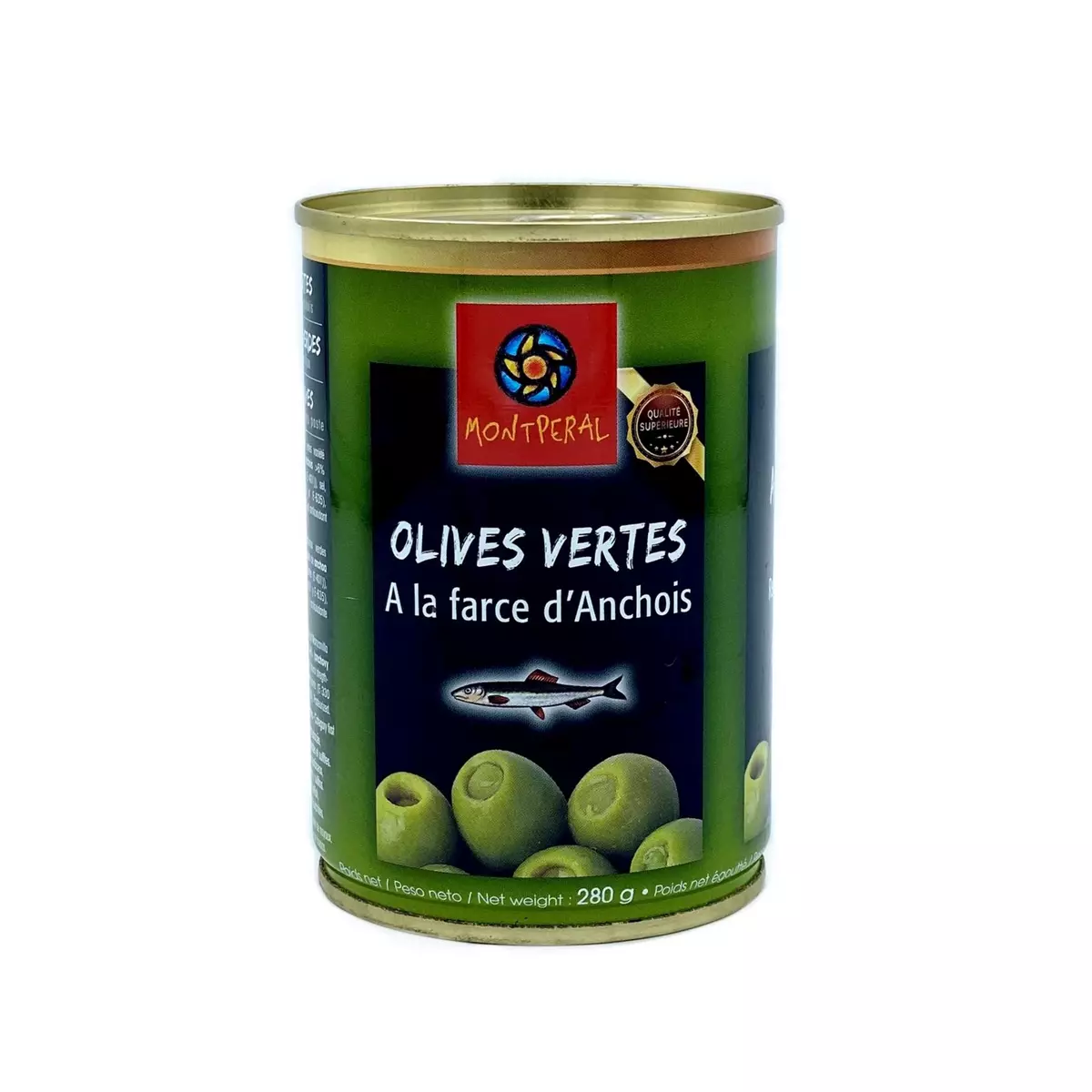 MONTPERAL Olives vertes à la farce d'anchois 300g
