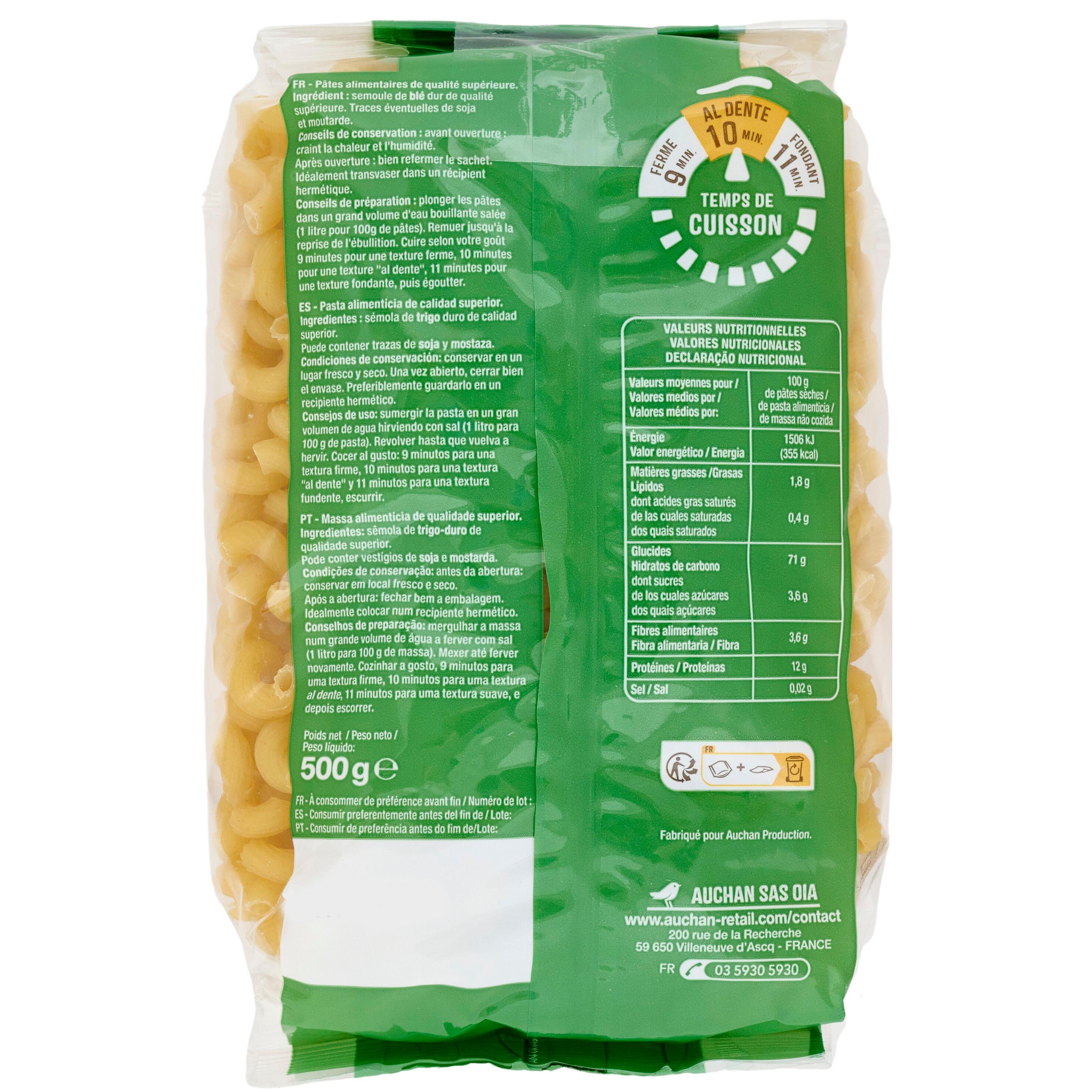 Voir la diapositive 2 : AUCHAN Serpentini 500g