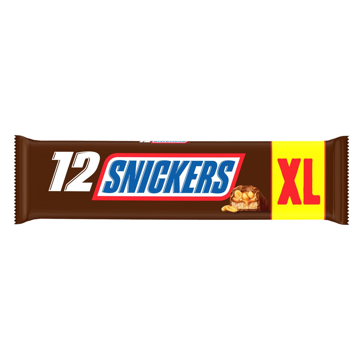 SNICKERS Barres chocolatées aux cacahuètes grillées et caramel 12 barres 600g