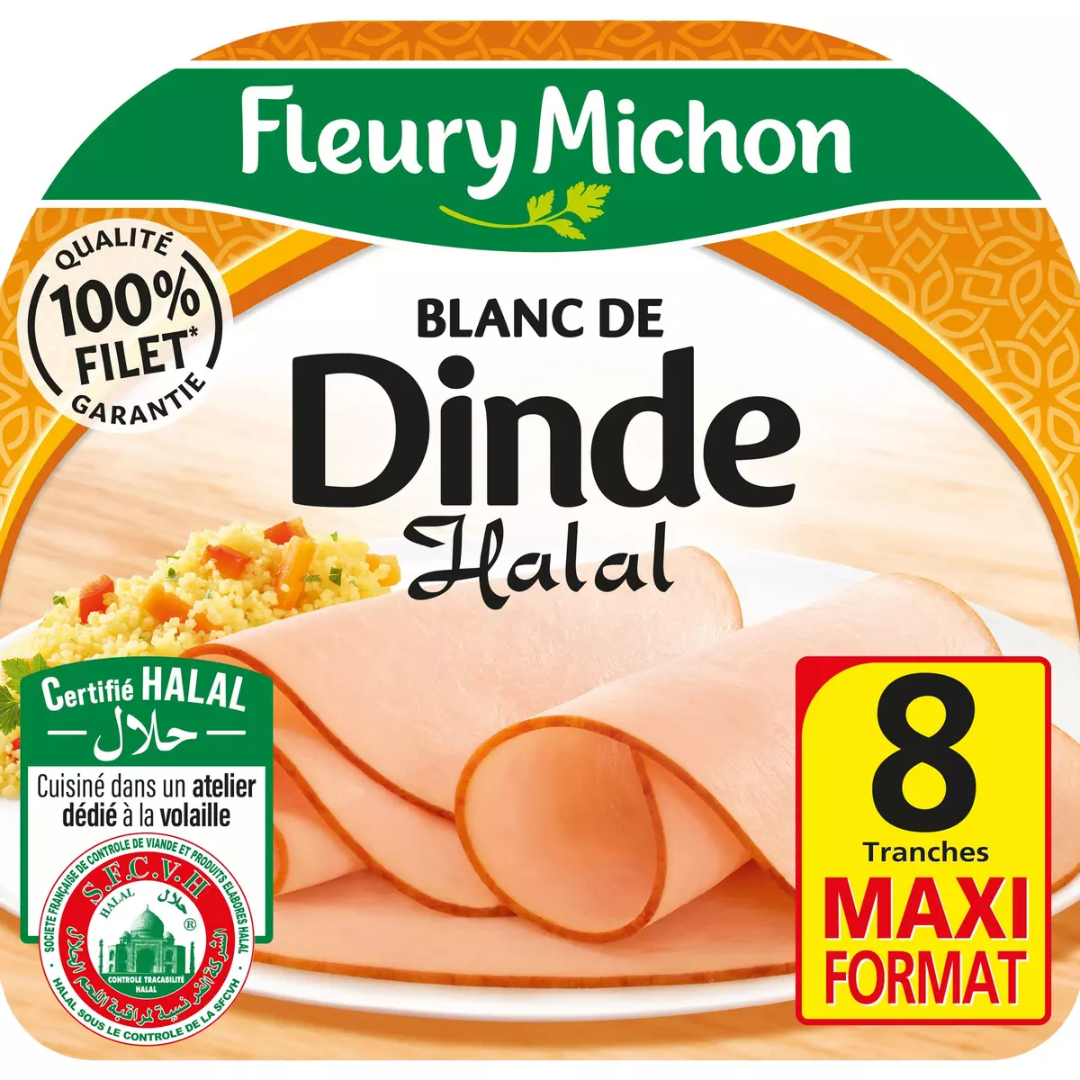 FLEURY MICHON Blanc de dinde halal 8 tranches 240g