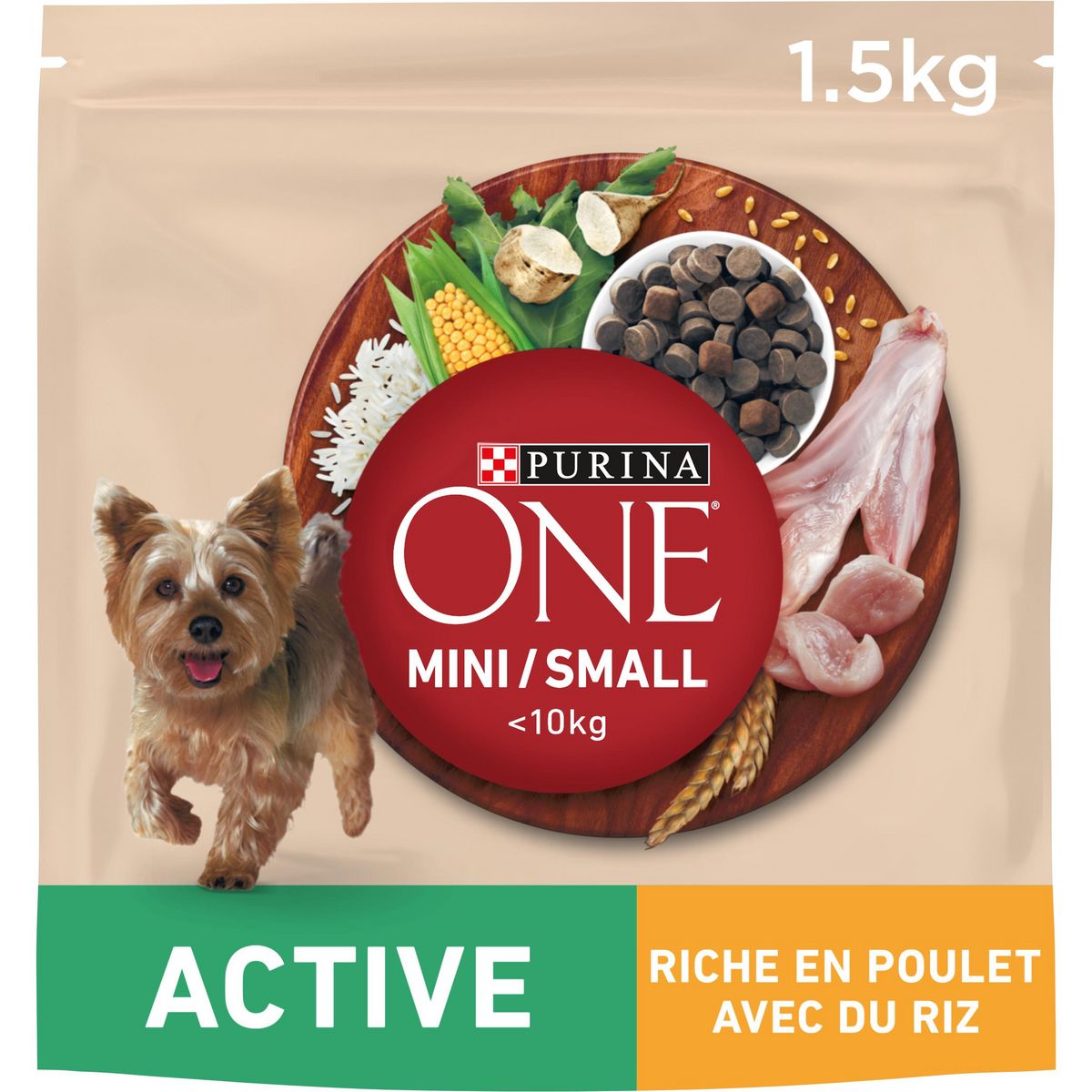 PURINA ONE Croquettes au poulet riz pour petit chien 1,5kg