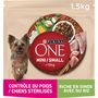 Voir la diapositive 2 : PURINA ONE Croquettes de dinde contrôle du poids pour petit chien 1,5kg