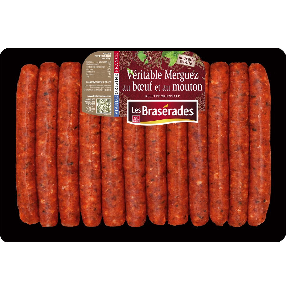 LES BRASERADES Merguez authentique 12 pièces 600g