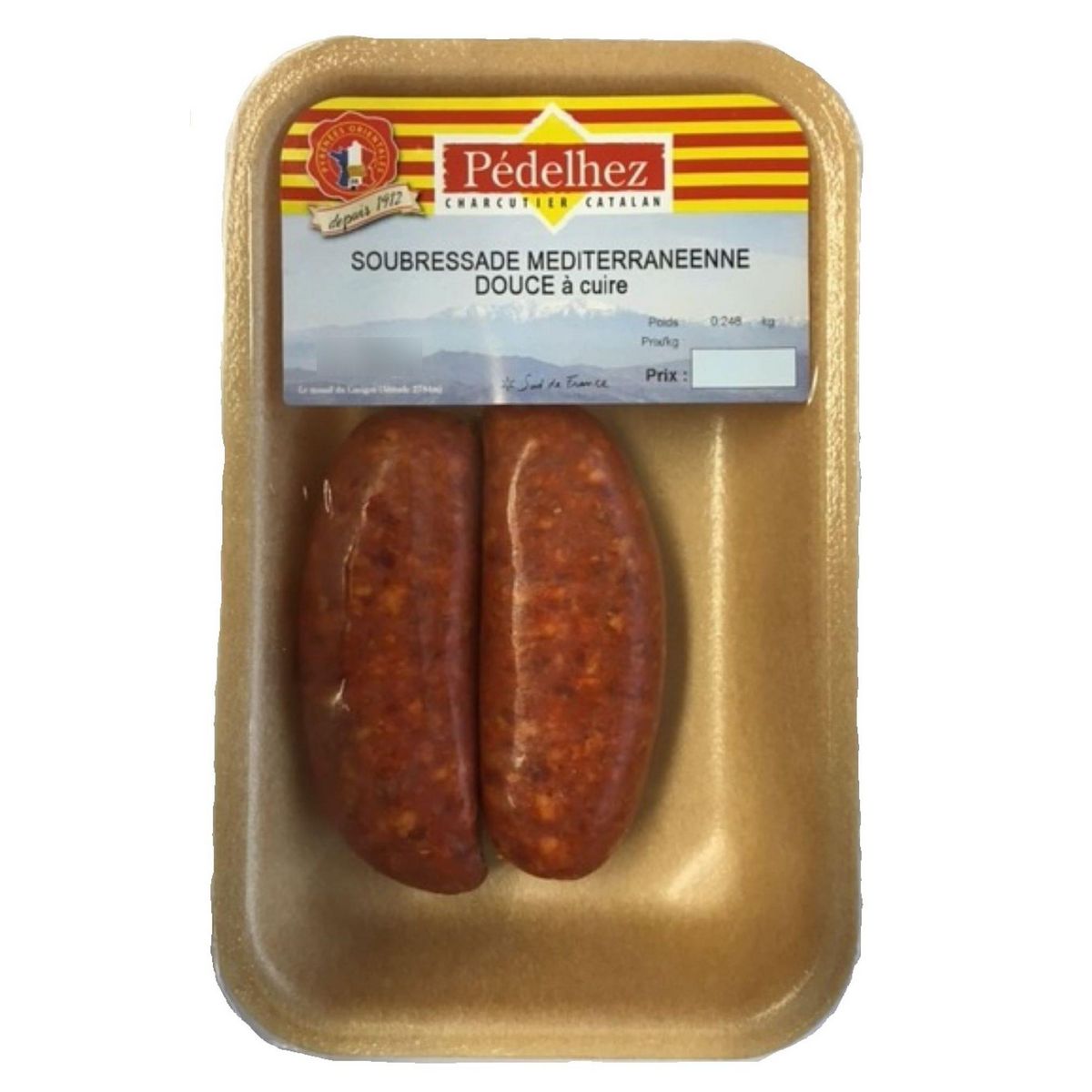 PEDELHEZ Soubressade douce à cuire 2 pièces 250g