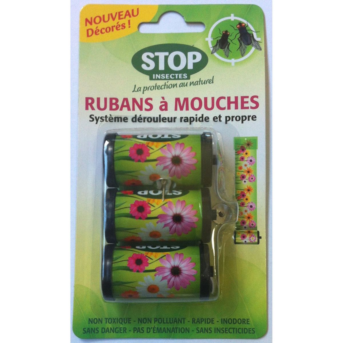 STOP INSECTES Rubans anti-mouches décorés 3 rubans