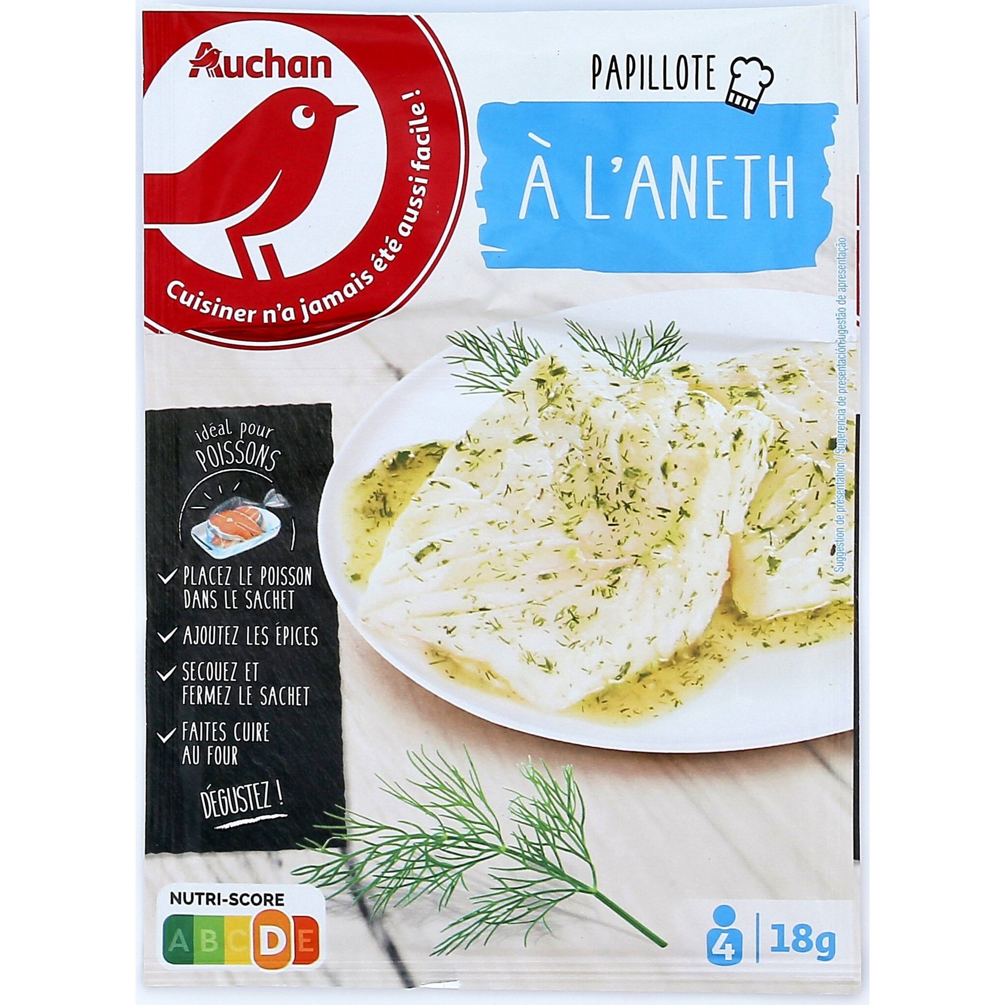 AUCHAN Papillote à L'aneth 18g Pas Cher - Auchan.fr