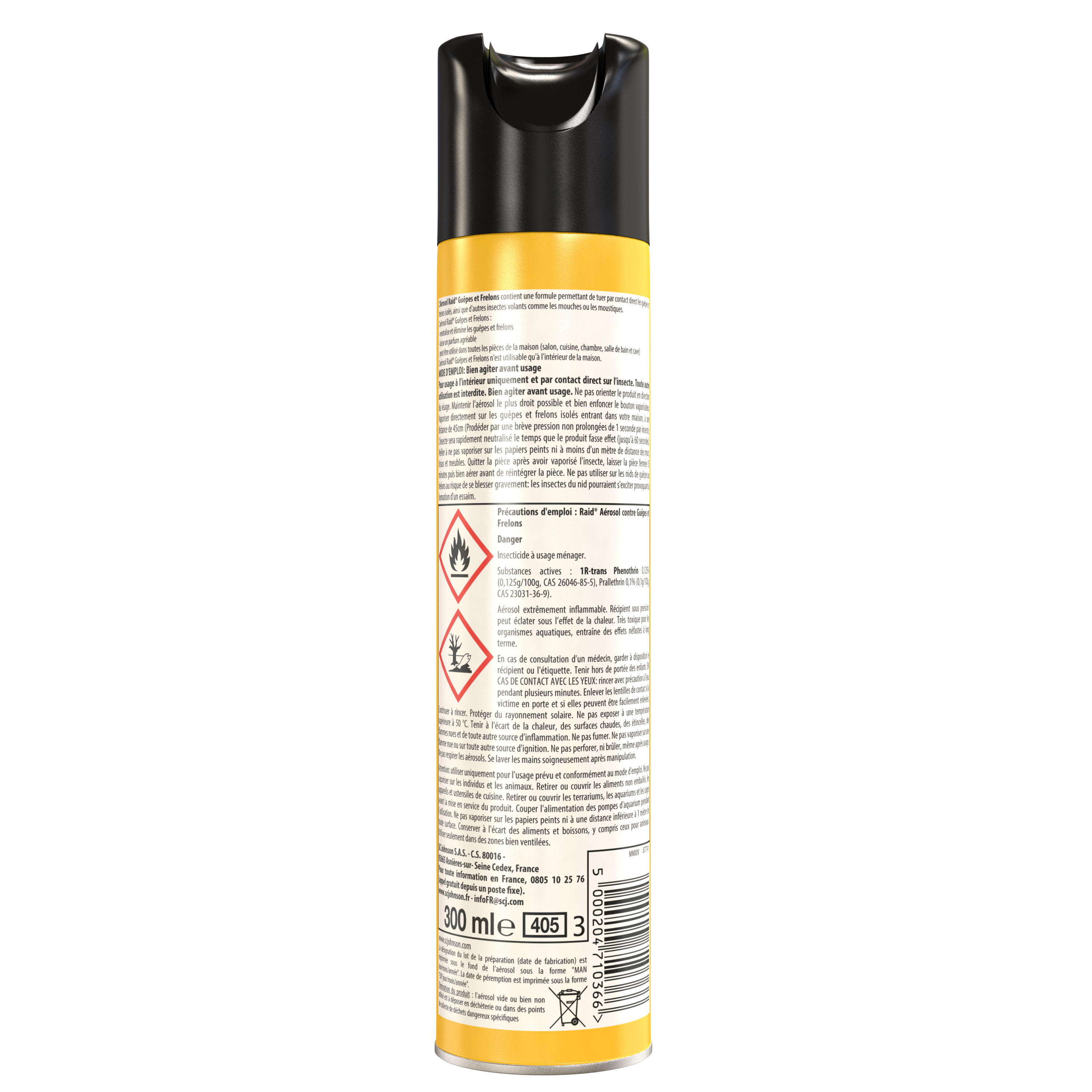 Voir la diapositive 4 : RAID Aérosol insecticide guêpes et frelons 300ml