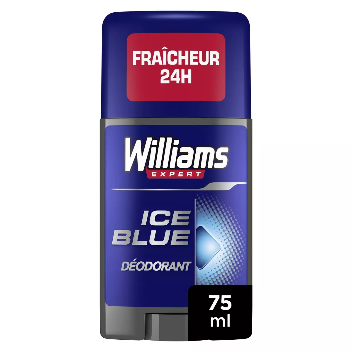 WILLIAMS Déodorant stick homme 24h Ice Blue parfum frais sans sels d'aluminium 75ml