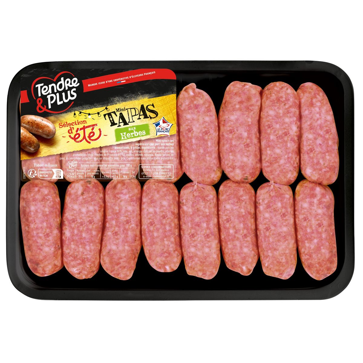 TENDRE & PLUS Mini tapas aux herbes 16 pièces 640g