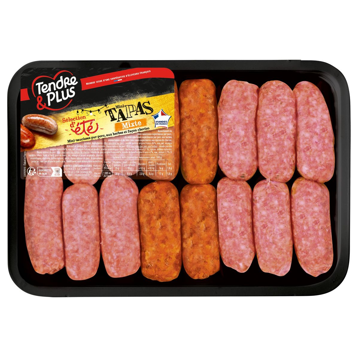TENDRE & PLUS Mini tapas mixte 16 pièces 640g