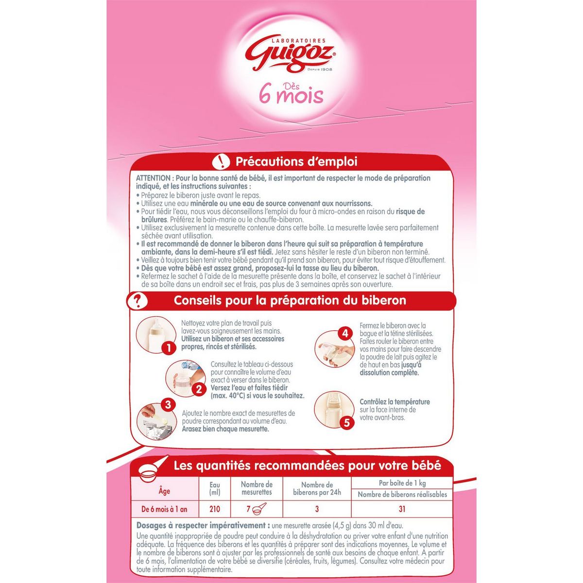 GUIGOZ Optipro 2 sachet lait 2ème âge en poudre dès 6 mois 1kg