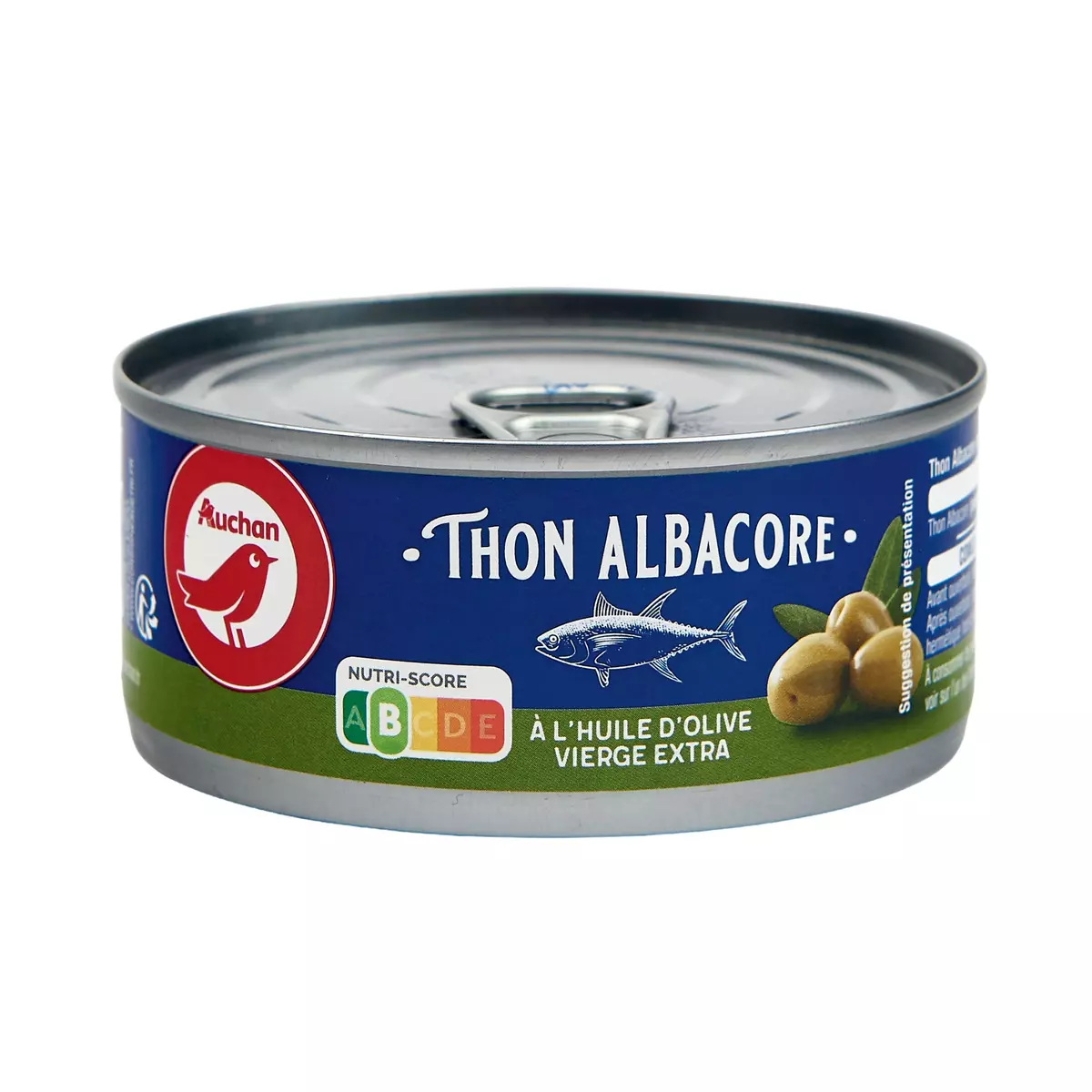 AUCHAN Thon albacore entier à l'huile d'olive 160g