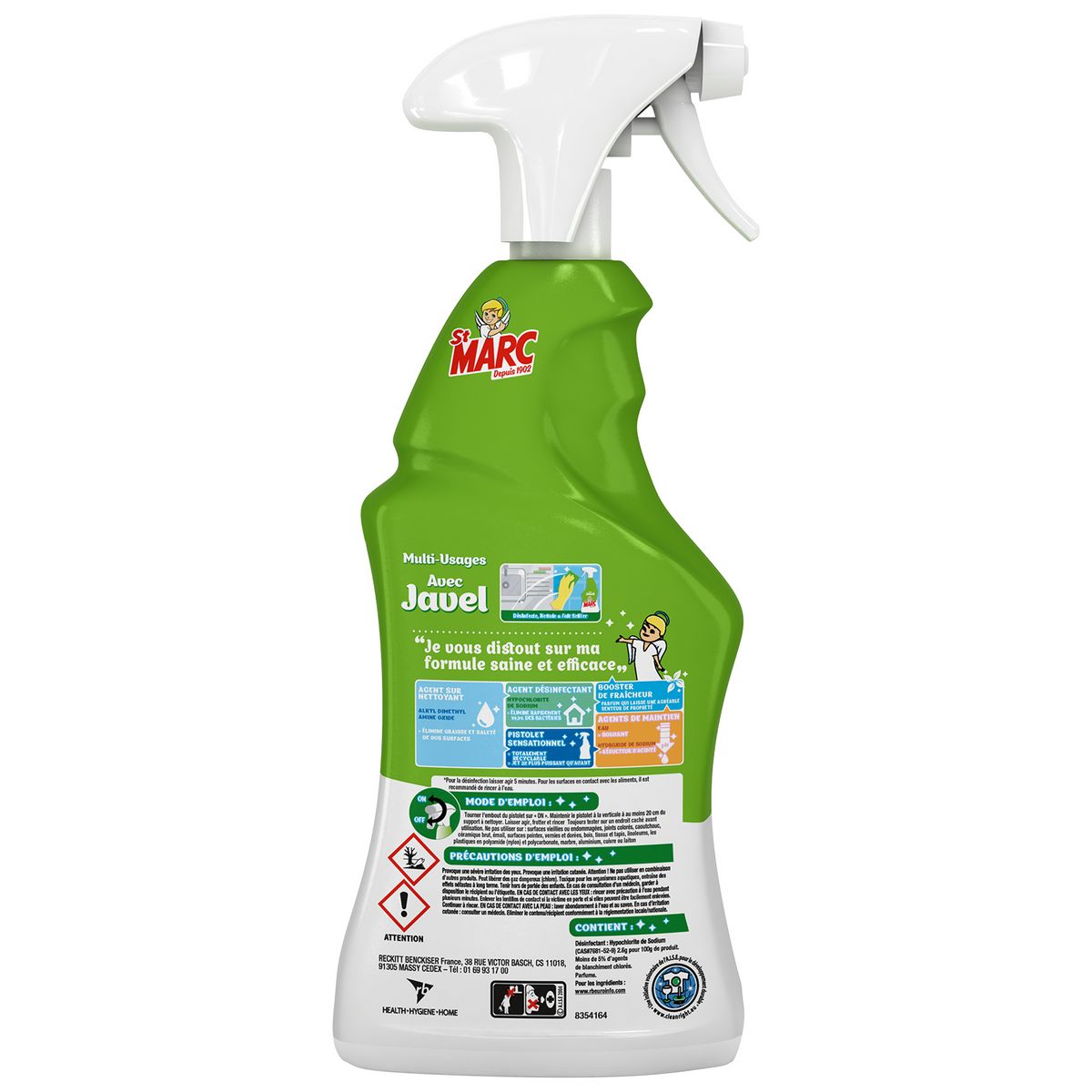 ST MARC Spray nettoyant multi-usages avec javel 500ml