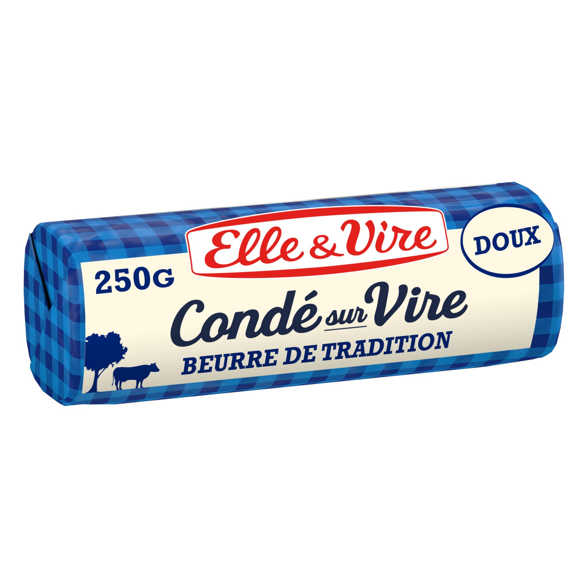 Voir la diapositive 2 : ELLE & VIRE Condé-sur-Vire - Beurre rouleau traditionnel doux 82%MG 250g