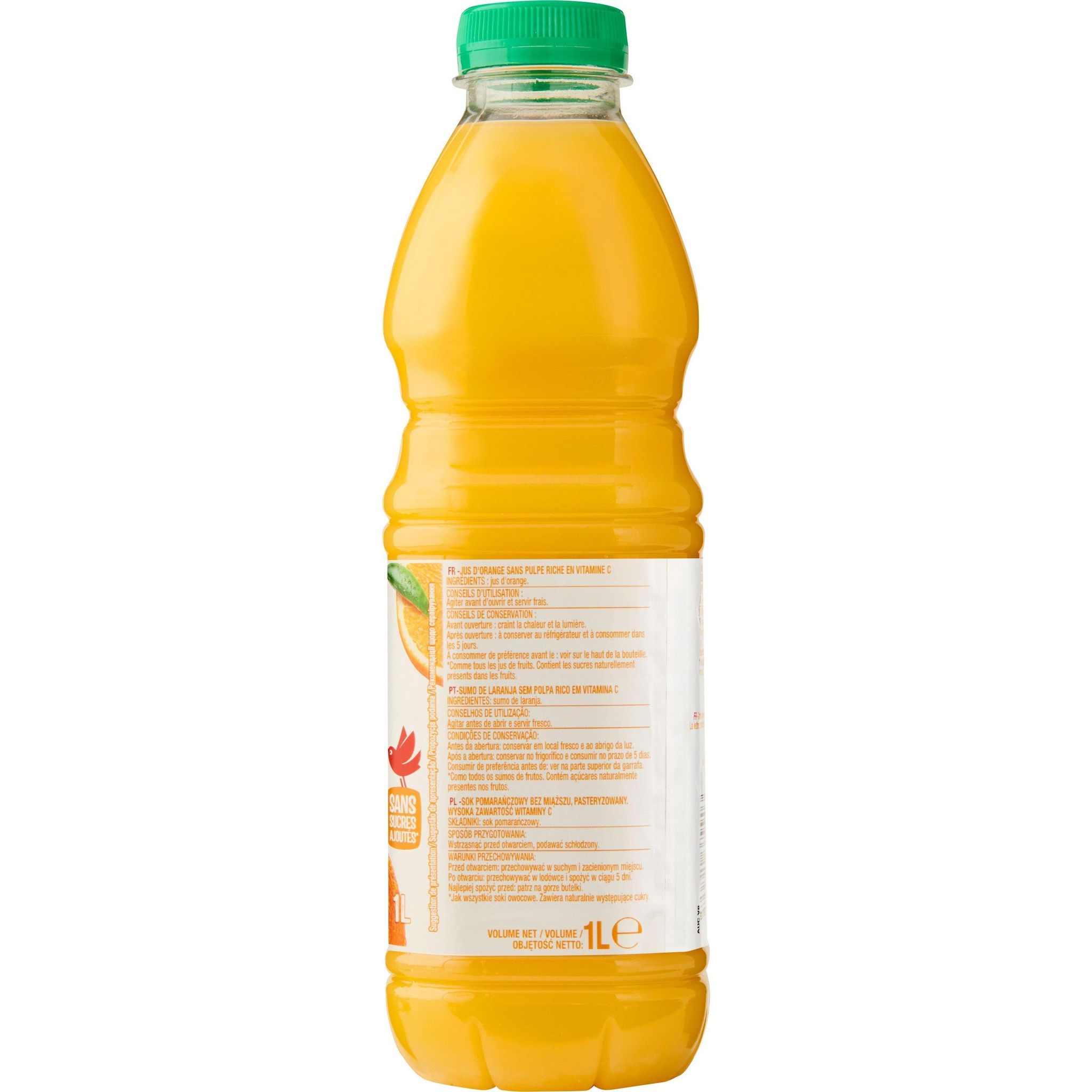 Voir la diapositive 3 : AUCHAN Pur jus d'orange sans pulpe 1l
