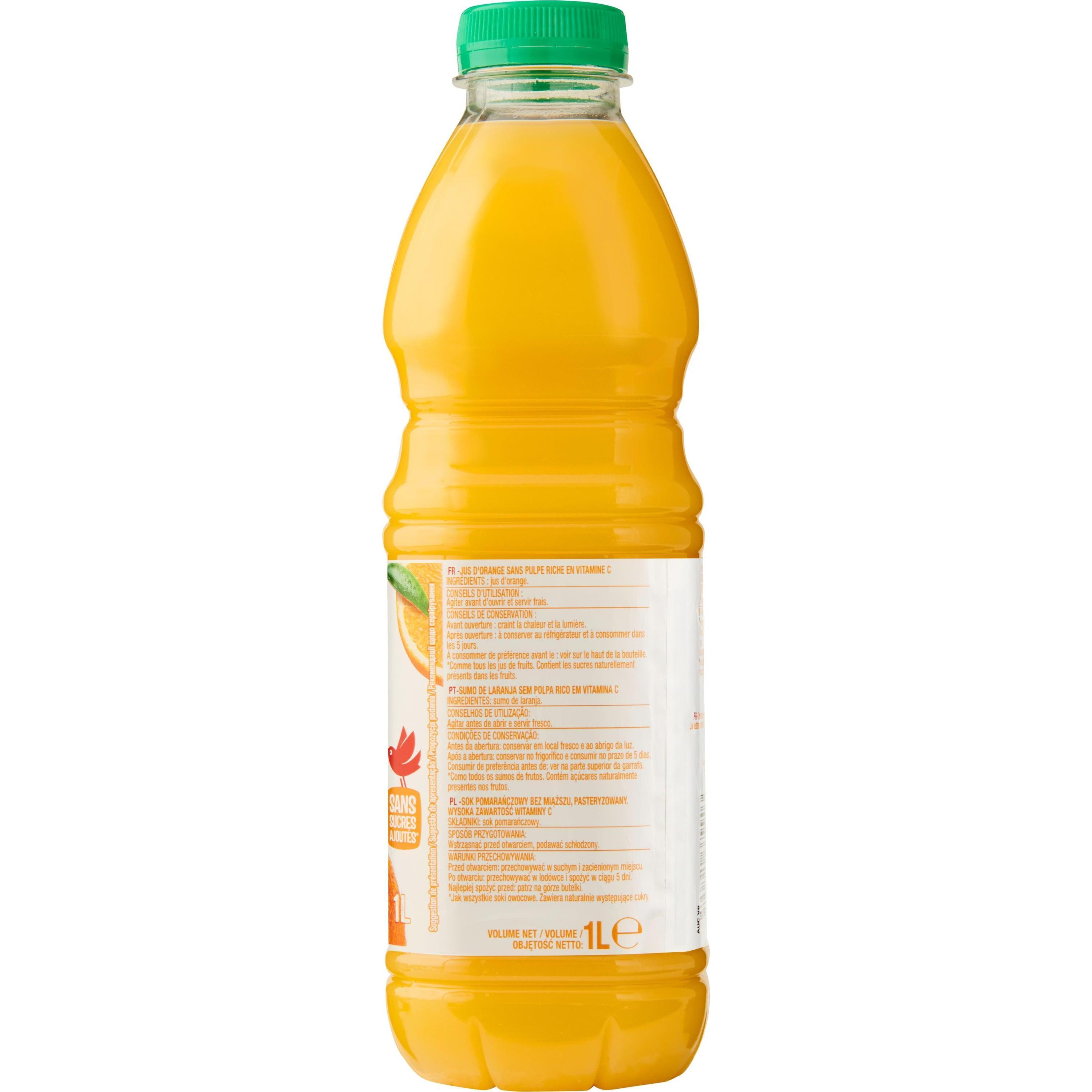 Voir la diapositive 4 : AUCHAN Pur jus d'orange sans pulpe 1l