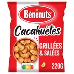 BENENUTS Cacahuètes grillées à sec délicatement salées extra croquantes 220g