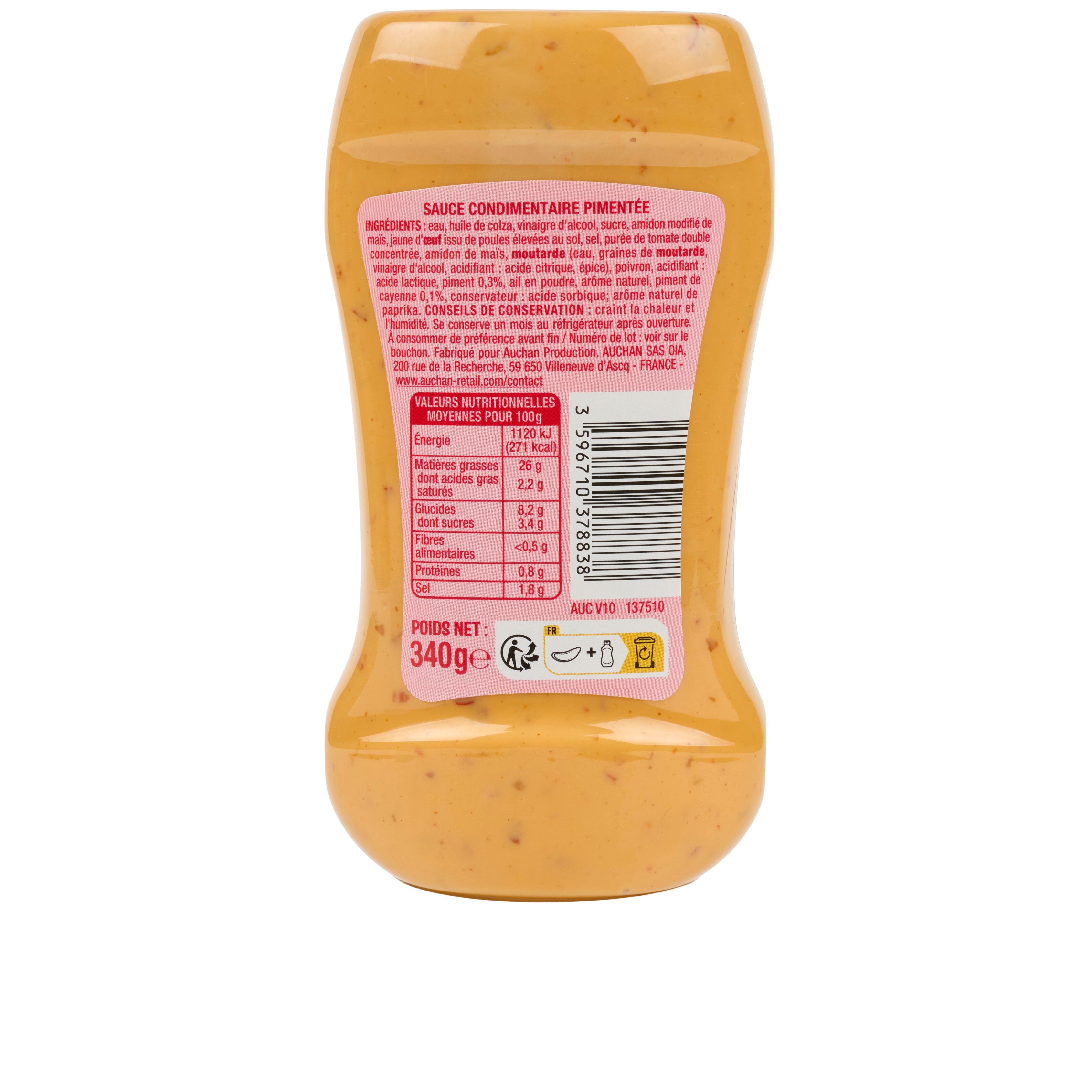 Voir la diapositive 2 : AUCHAN Sauce samouraï flacon souple 340g