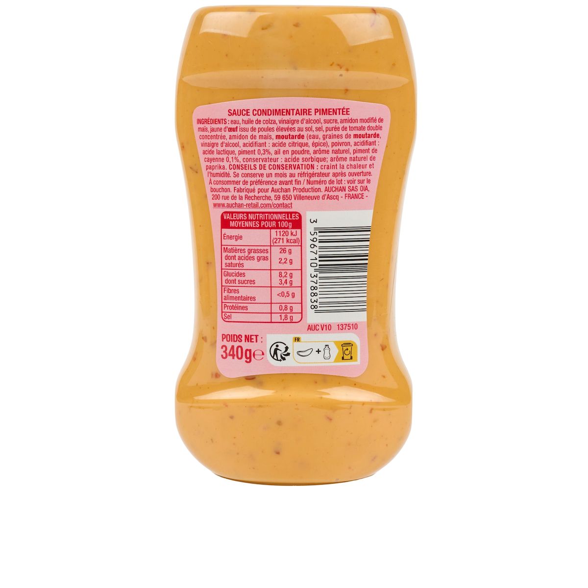 AUCHAN Sauce samouraï flacon souple 340g