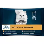 PURINA Gourmet Sachet repas perle duo viande de la campagne pour chat 4 sachets 340g