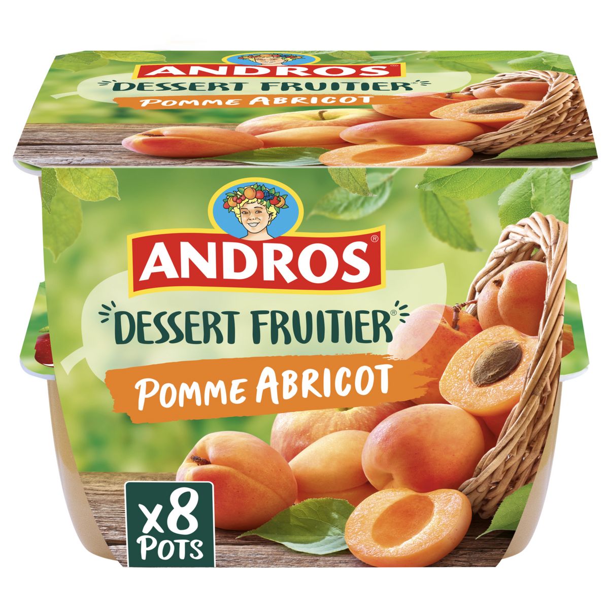 ANDROS Spécialité pomme abricot 8x100g