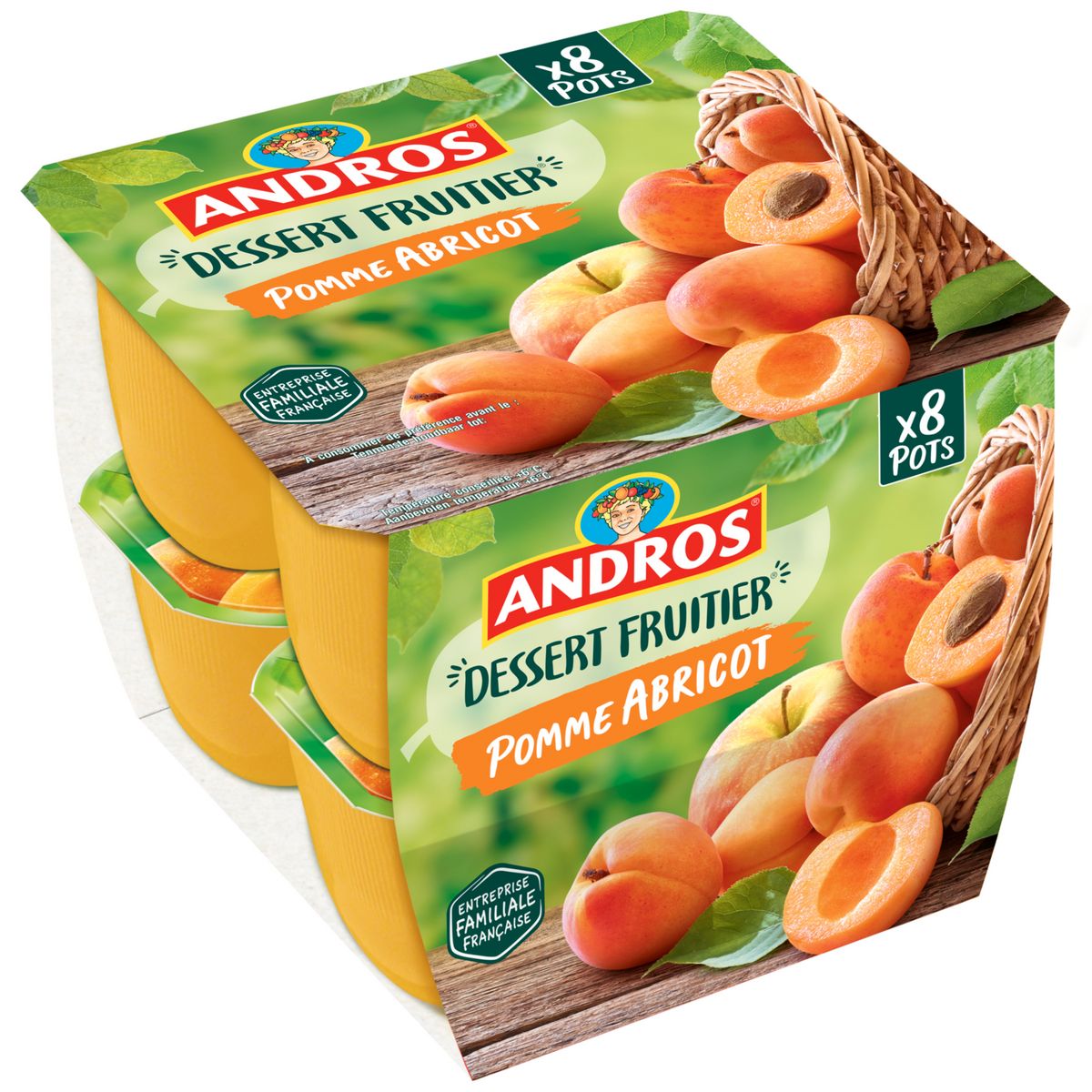 ANDROS Spécialité pomme abricot 8x100g