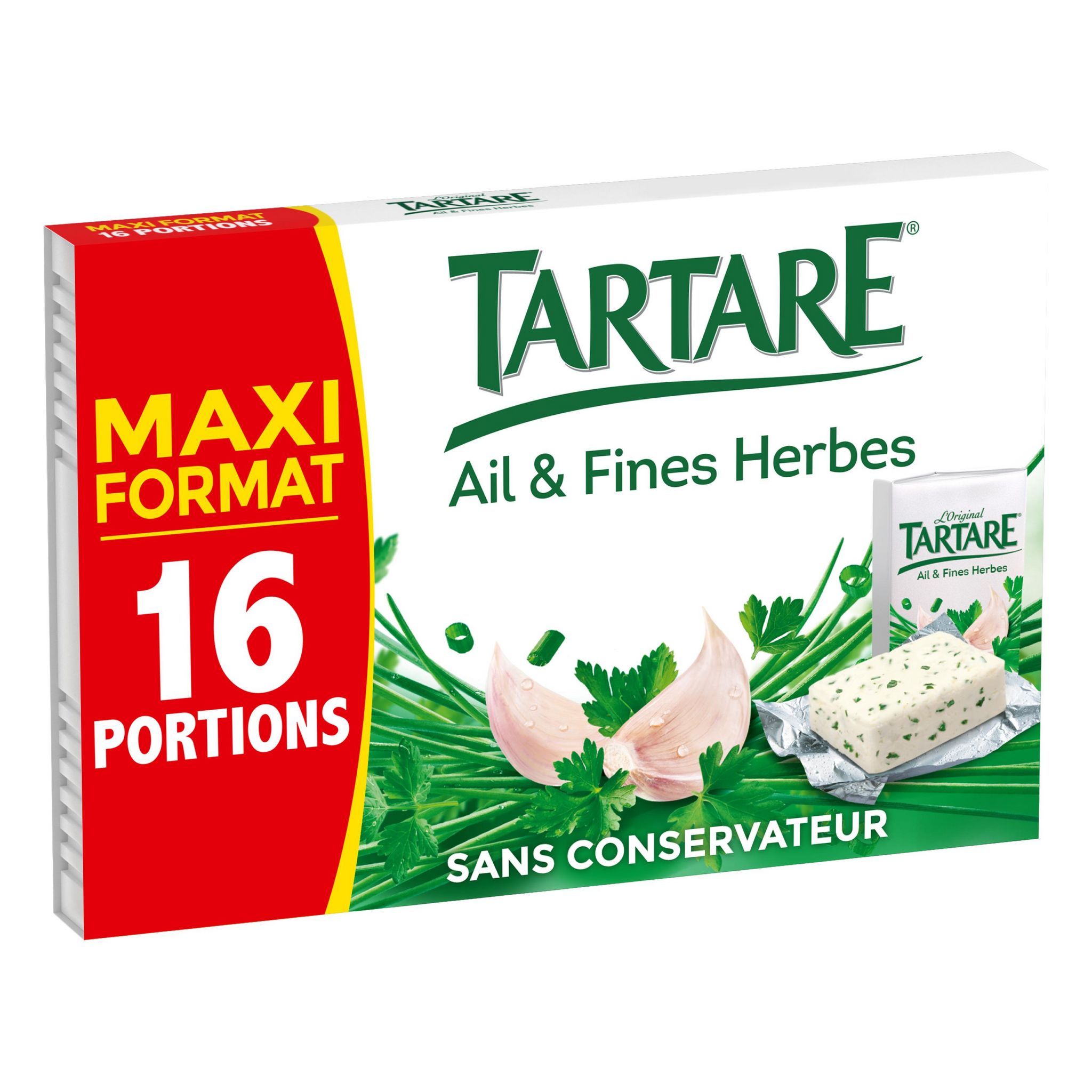 Voir la diapositive 2 : TARTARE L'Original Fromage ail et fines herbes 16 parts 250g