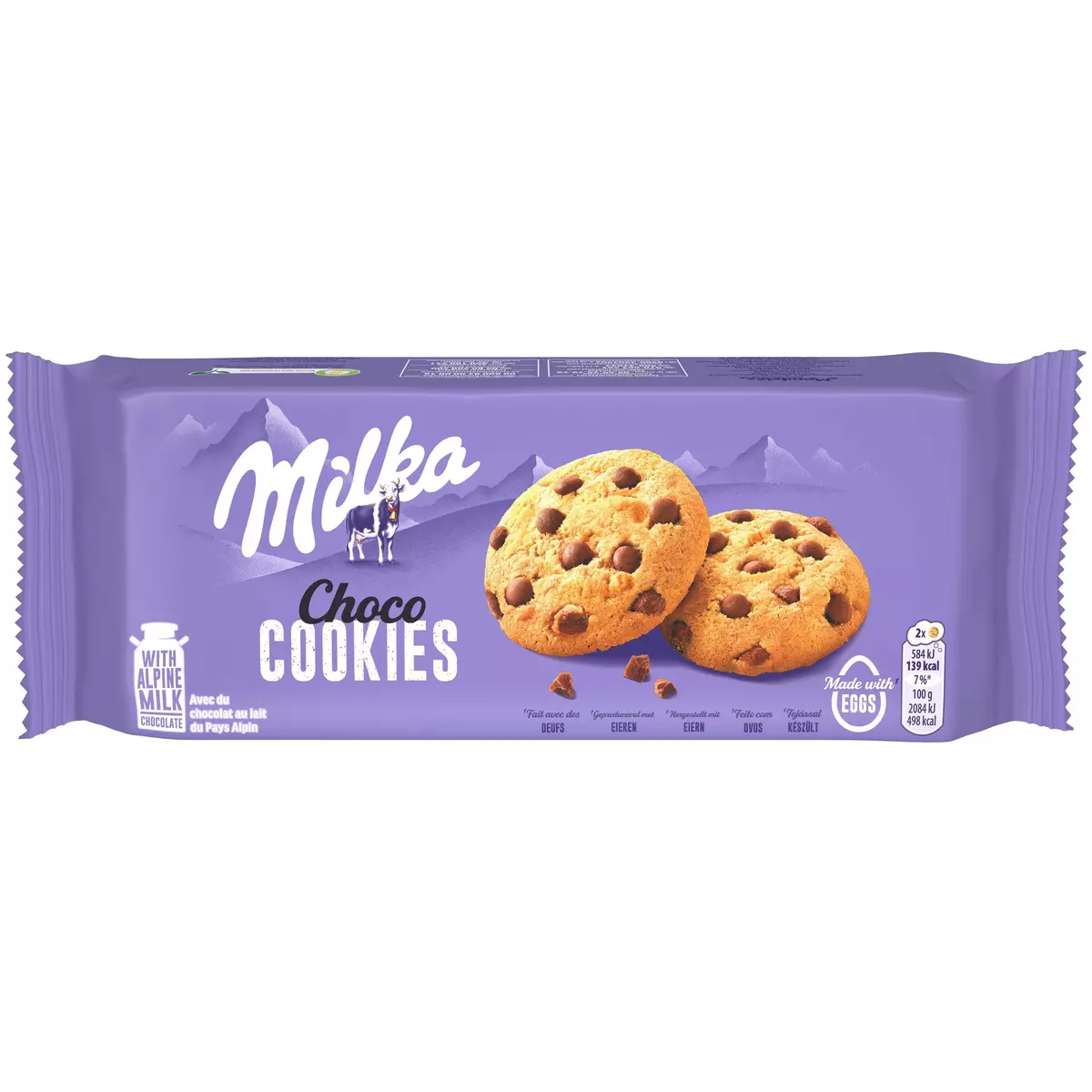 MILKA Cookies aux pépites de chocolat 12 cookies 168g