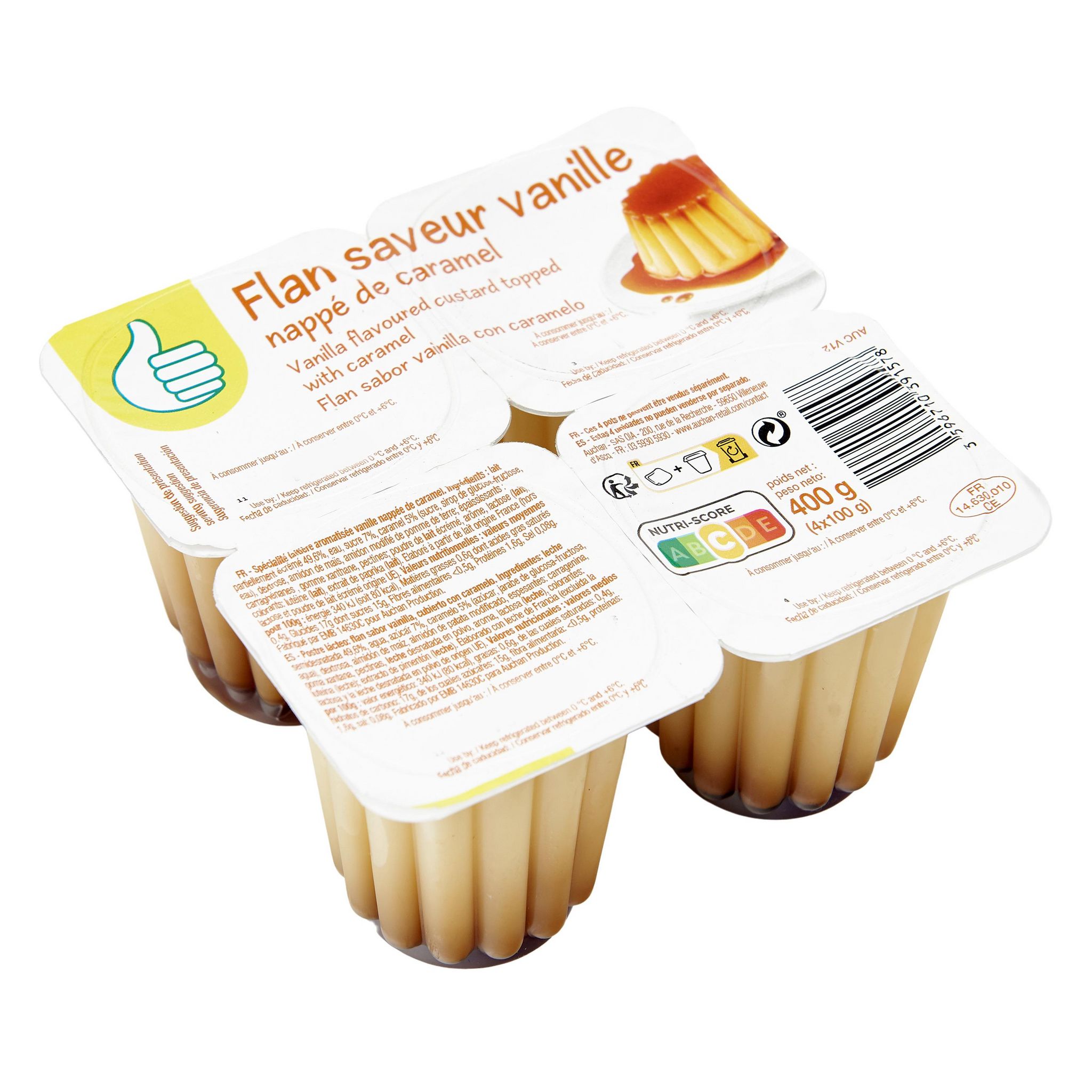 Voir la diapositive 2 : POUCE Flan nappé au caramel 4x100g
