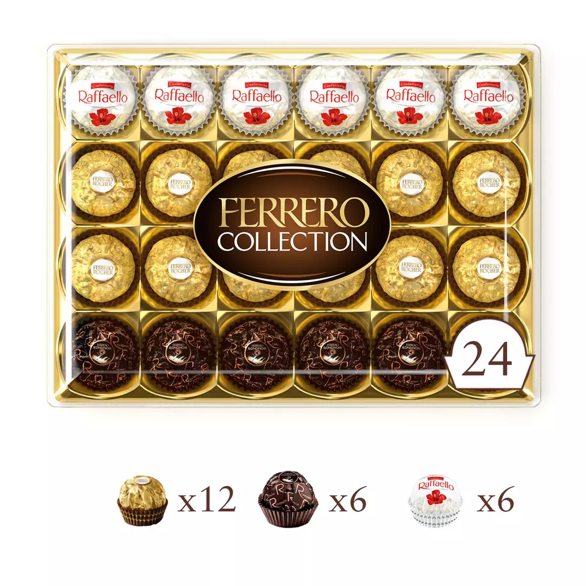 FERRERO Collection Assortiment de chocolats 24 pièces 269g