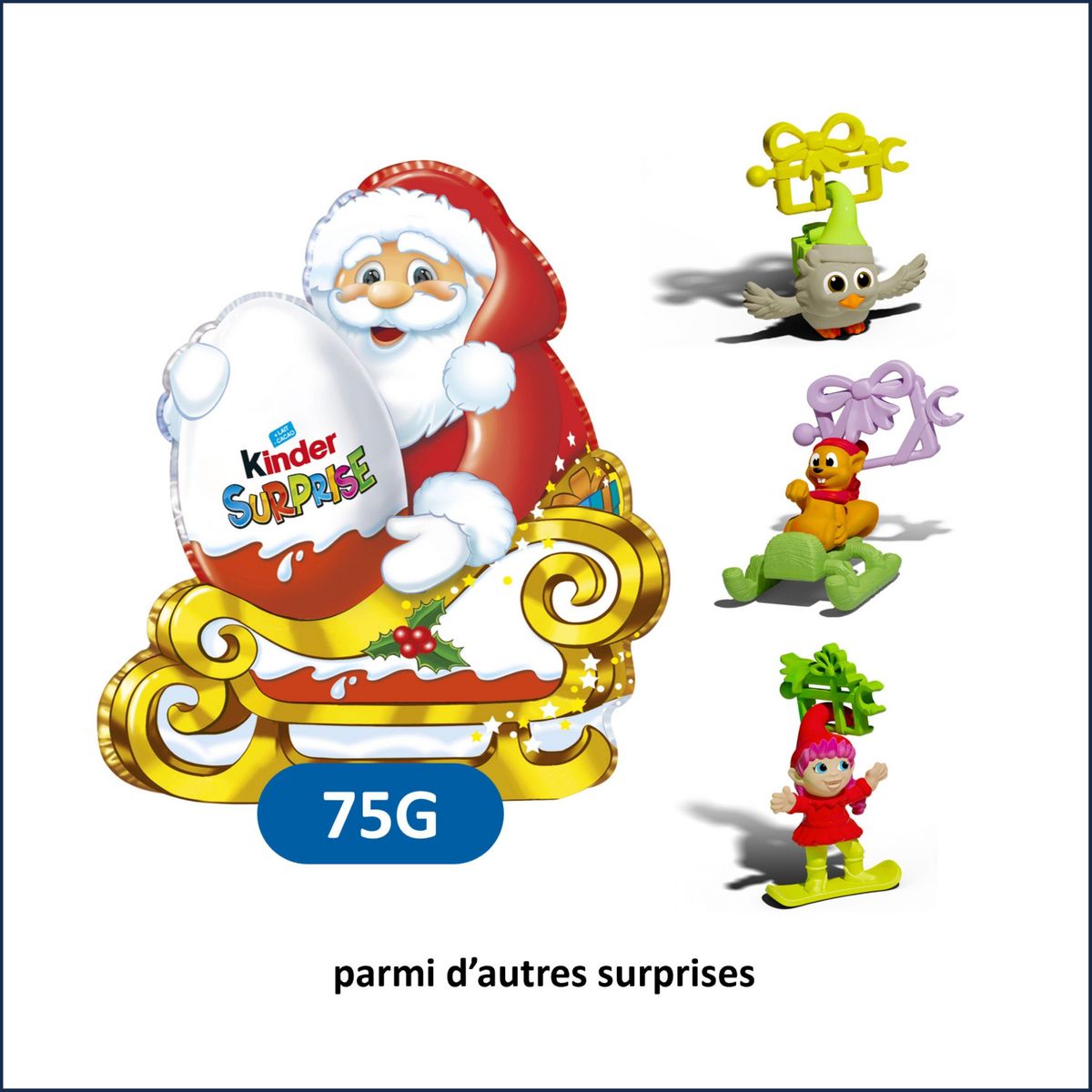 KINDER Surprise Père Noël traîneau en chocolat au lait 1 pièce 75g