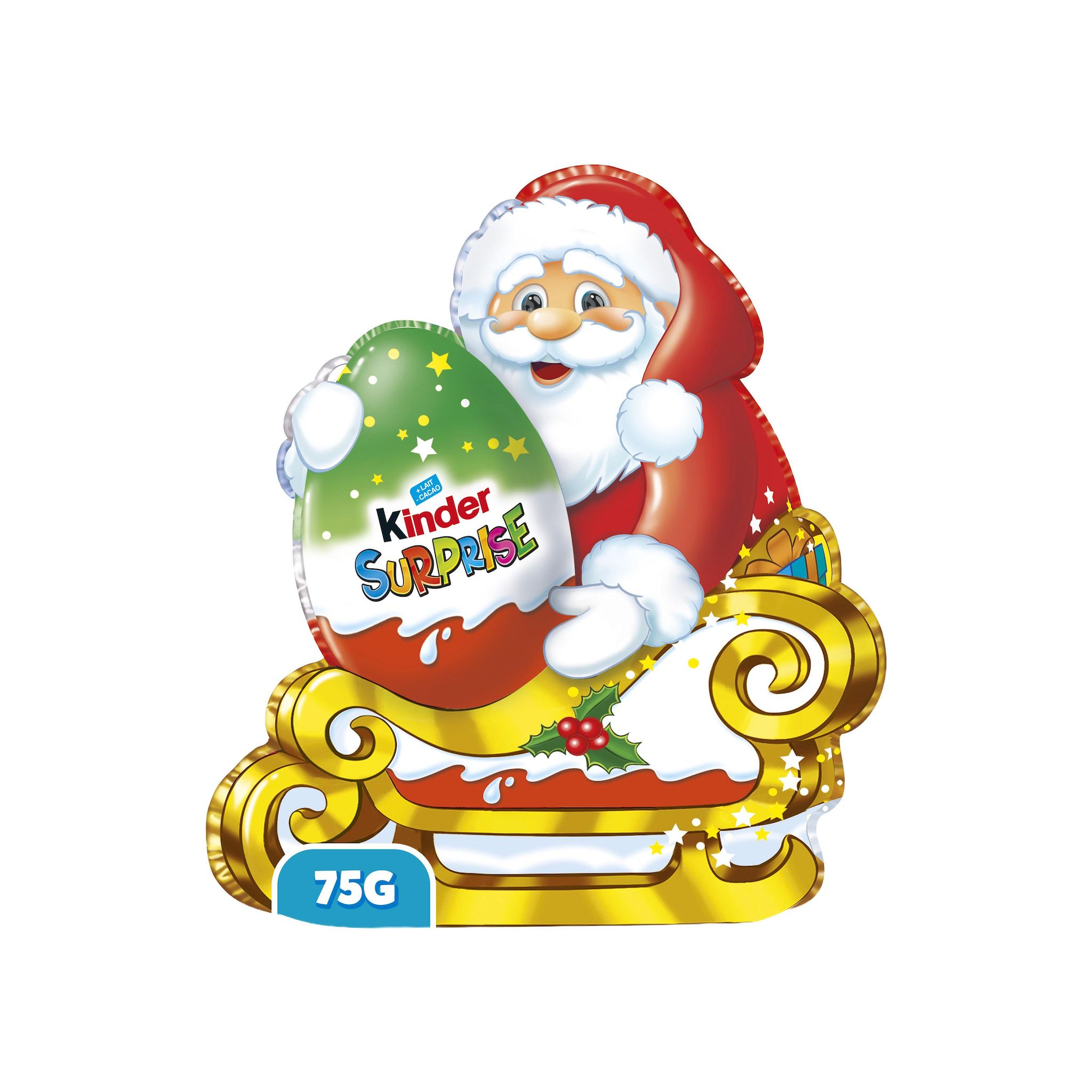Voir la diapositive 2 : KINDER Surprise Père Noël sur son traîneau en chocolat au lait 75g